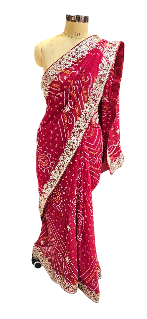 The Ruby Bandhej/Bandhani Heirloom Saree