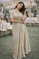 The Champagne Glitz Saree With Designer Stitch Blouse