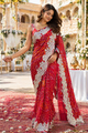 The Crimson Heritage Bandhej/Bandhani Saree