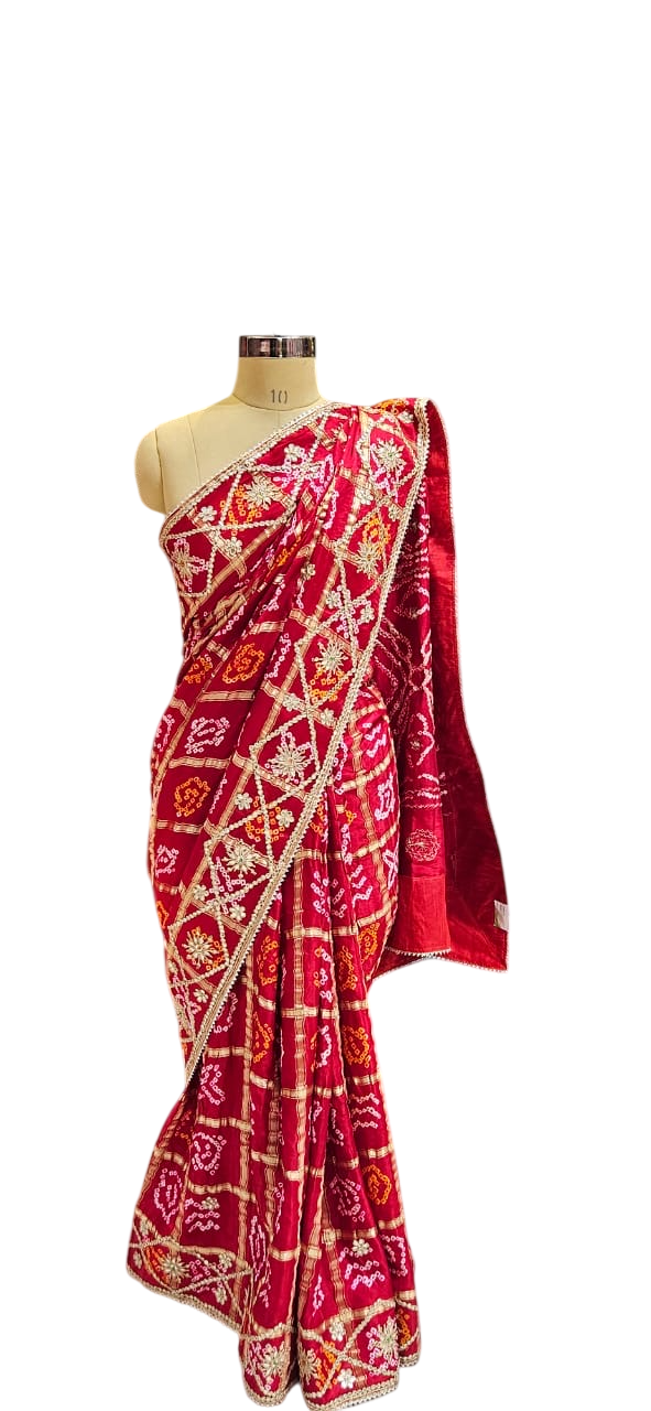 The Azure Skies Bandhej/Bandhani Saree