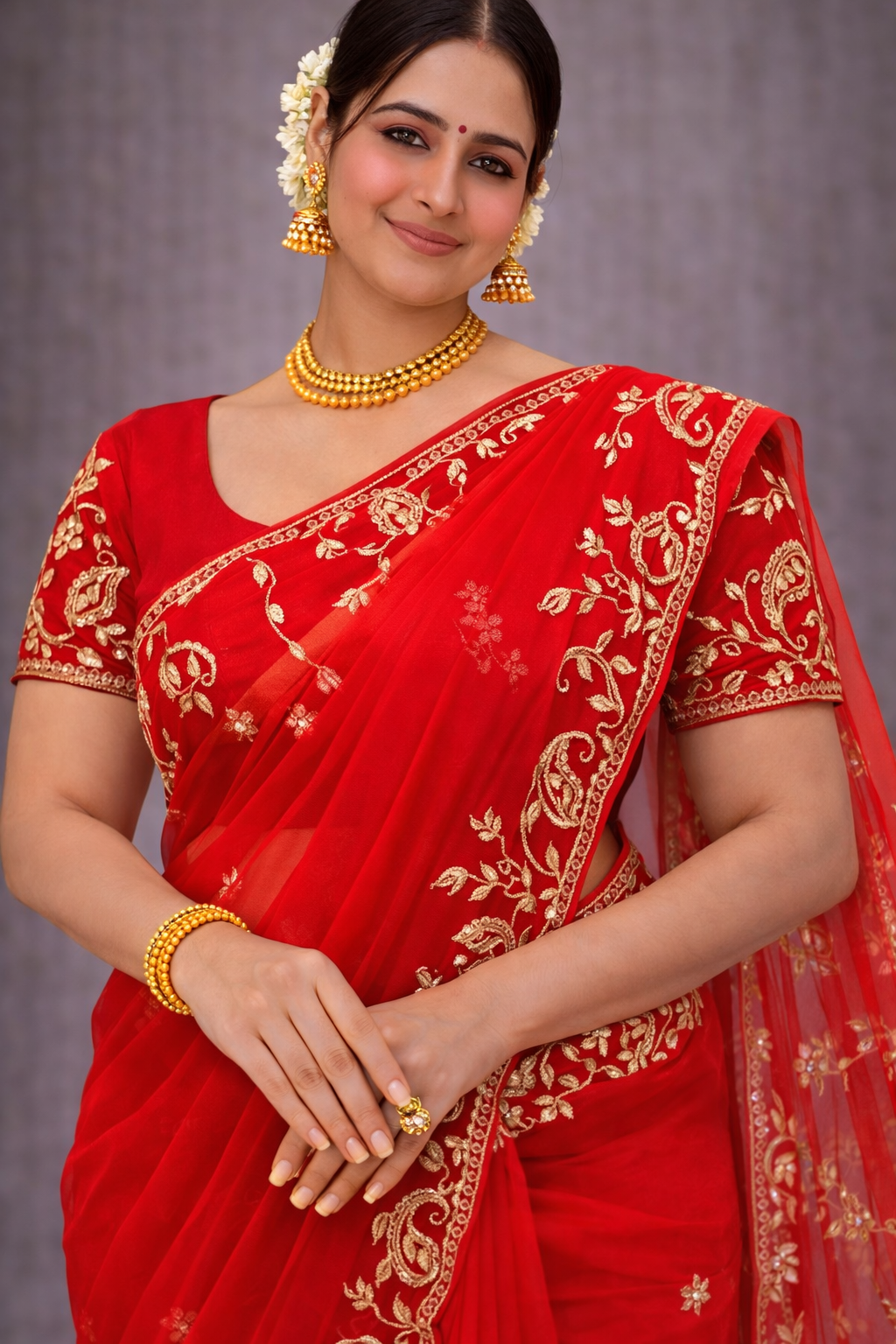 Scarlet Zari Elegance Saree